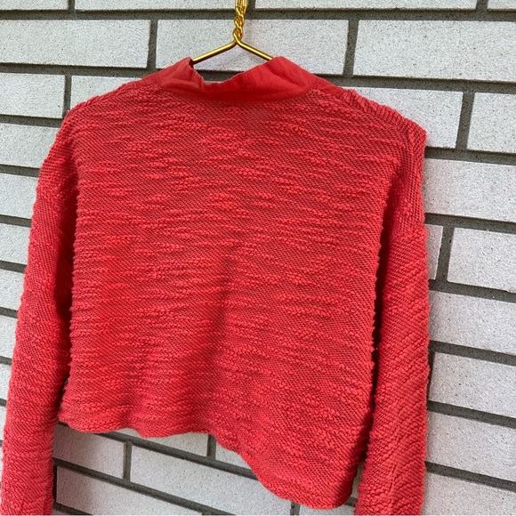 Urban Outfitters Textured Orange Lace-Up Cropped Pullover Sweater M - Picture 11 of 12